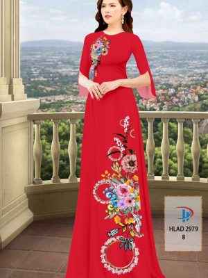 Vải Áo Dài Hoa In 3D AD HLAD2979 35